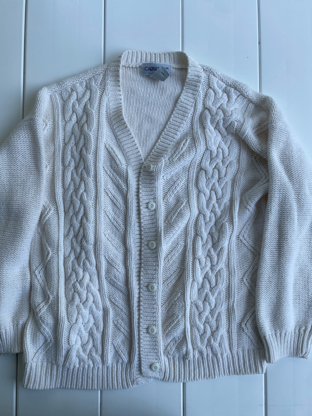 Vintage Cabin Creek Chunk Knit Button Up Cardigan, Size Petite L